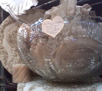 Vintage and/or Unique Crystal Punch Bowl